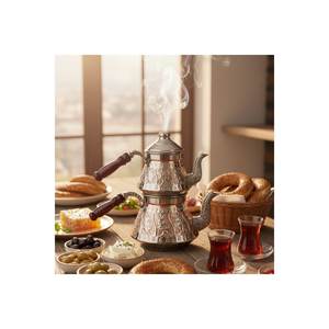 Tetera y Hervidor de Cobre Seljuk, Diseño Tradicional Elegante para Preparar Tu Té Favorito - Product Image 5