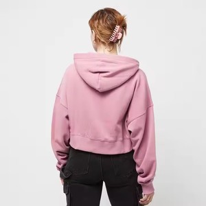 เสื้อฮู้ดผู้หญิงแบบสั้น แขนยาว ผ้าฝ้าย ซิป ครอป ท็อปส์ - Product Image 2