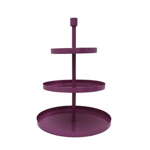 Support noir à gâteau en métal et bois à 2 niveaux de finition naturelle taille personnalisée forme ronde décoration de fêtes de mariage et d'anniversaire à la maison - Product Image 6