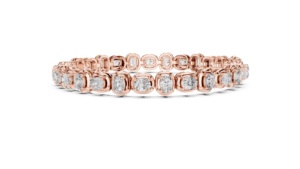 Bracelet tendance pour femme en or massif 14 carats plaqué rhodium certifié IGI, forme ovale, diamants de laboratoire pour fiançailles ou cadeau - Product Image 5