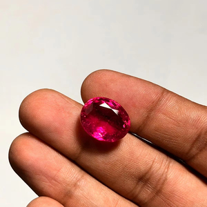 Piedra preciosa ovalada facetada rubelita natural - Product Image 1