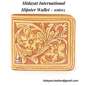 Cartera Trifold de Cuero Genuino con Diseño Floral para Hombre, con Bloqueo RFID, Estilo Western Hipster, con Borla - Product Image 6