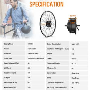 Комплект колес для электровелосипеда 20, 26, 27.5, 28, 29 дюймов: мотор-колесо, синусный контроллер, ЖК-дисплей, 250 Вт, 500 Вт, 750 Вт - Product Image 4