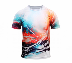 เสื้อยืดโพลีเอสเตอร์ผู้ชาย พิมพ์ลายโลโก้ทั่วตัว ออกแบบเองได้ แห้งเร็ว เหมาะสำหรับออกกำลังกาย เล่นกีฬา และใส่ในยิม - Product Image 3