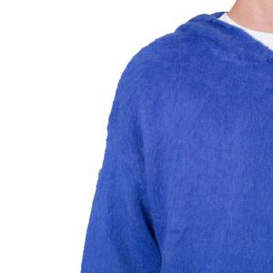 Sweat à capuche en mohair pour hommes, tricot jacquard à épaules tombantes, chandails d'hiver en laine floue, technique de teinture unie, en stock personnalisé - Product Image 4