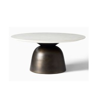 Mesa auxiliar redonda de mármol para Centro, mesa de comedor para sala de estar, diseño personalizado, decoración de granja disponible
