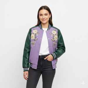 Chaqueta universitaria de gamuza con aspecto vintage con ribete acanalado Diseño personalizado Escuela Colegio Letterman Estilo Bomber Coat Hombres Casual - Product Image 1