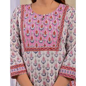 Haut en coton blanc brodé Butti, tissu popeline, motif imprimé - Product Image 2