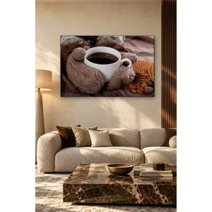 Fida Coffee Cup Between Knitted Gloves <b>Canvas</b> Print - Product Image 4