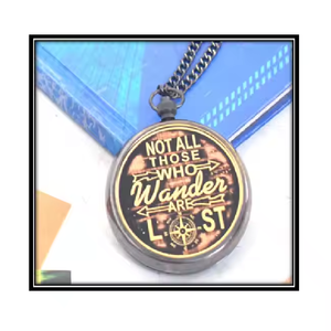 Brújula de latón portátil compacta, esfera magnética, reloj de sol, viaje náutico, Ayuda de navegación de emergencia, características de bolsillo de caja de madera - Product Image 2