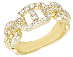 Anillo VVS Moissanite Round Diamond Iced Out en plata 925 Anillo de banda de enlace cubano Hip Hop personalizado para hombres y mujeres - Product Image 1