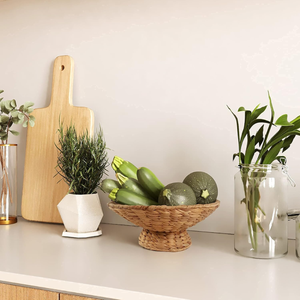 Cuenco y bandeja de pedestal de jacinto de agua ecológicos al por mayor, frutero decorativo, accesorios de cocina de Vietnam - Product Image 5