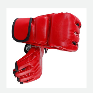 Gants de boxe MMA en cuir personnalisés de qualité supérieure, respirants, avec fermeture auto-agrippante pour le soutien du poignet, demi-doigts, pour l'entraînement et le combat - Product Image 3