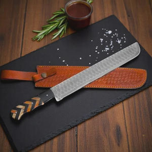 Brisket Knife Damascus Steel Sheath Razor Sharp <b>BBQ</b> Meat Cutting Knife Full Tang Ergonomic Handle Design Kitchen Knives - Product Image 3