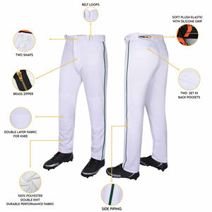 Vêtements d'équipe professionnels, pantalon de baseball, concevez votre propre logo, confortable, respirant, séchage rapide, vêtements de sport en polyester - Product Image 3