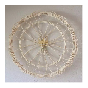 Cestas redondas de mimbre para colgar en la pared, platos de mimbre de flores, respetuoso con el medio ambiente - Product Image 1