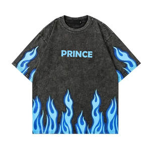 Venta al por mayor de alta calidad de diseño personalizado DTF impreso Anti-Pilling transpirable suelta Fit manga corta Camiseta para hombres de punto de algodón - Product Image 1