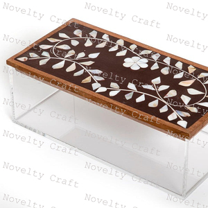 Beautiful Handcrafted Acrylic Box Mother of Pearl Inlay Wooden <b>Lid</b> Rectangle <b>Decoration</b> Box Chocolate Box Novelty Craft - Product Image 4