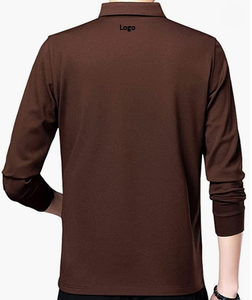 Polo décontracté à manches longues avec fermeture éclair pour homme, haut à col, livraison rapide quantité minimale de commande de commande, vente en gros - Product Image 2