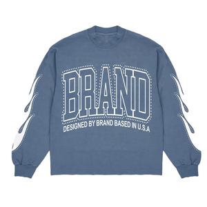 2025 chaud hiver Collection 100% coton pull sweat pour hommes Style solide polaire tissu délavé imprimé - Product Image 4