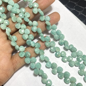 พลอยอเมซอนทรงหัวใจเหลี่ยมเพชรพลอยสีเขียว7มม. สีเขียวปรับขนาดได้ - Product Image 2