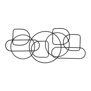 Venta caliente minimalista Metal Wall Art Color negro recubierto Metal Formas abstractas Centro de mesa Decoración de pared - Product Image 1