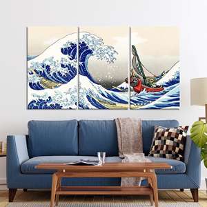 Lienzo Impreso: Arte de la Leyenda de Zelda - Decoración Gran Ola, Juego de 3 Lienzos - Product Image 1