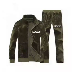 Nuevos chándales de terciopelo de la mejor calidad con cremallera y Jogger, chándal cómodo de terciopelo suave para hombres, personalizado - Product Image 5