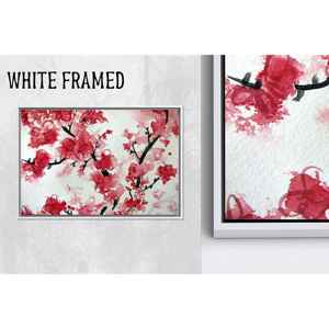 Toile imprimée : Fleurs de cerisier au printemps - Paysage floral japonais, toile encadrée blanche 1P - Product Image 1