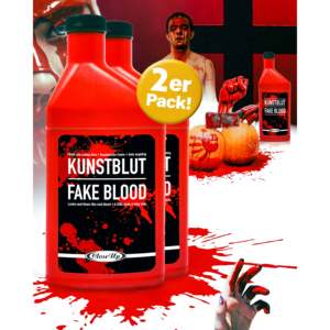 Kit de sang de théâtre avec 2 flacons de liquide pour effets de sang artificiel - Product Image 1