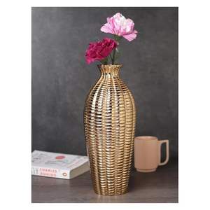 Jarrón de metal duradero martillado exportador indio, perfecto para uso en interiores y exteriores, florero de metal de proveedor indio - Product Image 2