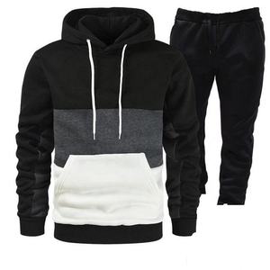 Conjunto de Sudadera con Capucha Deportiva Casual para Hombre Otoño Invierno, Cierre de Cremallera Tejido con Estampado, Disponible al por Mayor - Product Image 1