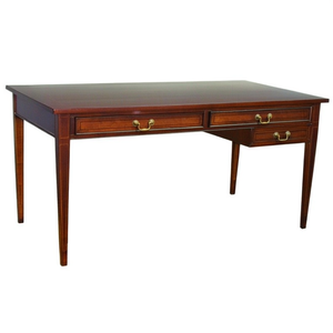 Mahogany Brown Cathedral Satinwood Rectangular Writing <b>Desk</b> with Inlay 1-Year Warranty - Product Image 3
