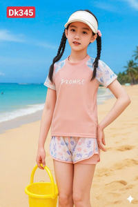 Maillot de bain deux pièces pour femme, motif floral personnalisé, séchage rapide, anti-UV, pour fitness, en nylon et élasthanne imperméable, OEM ODM, devant - Product Image 3