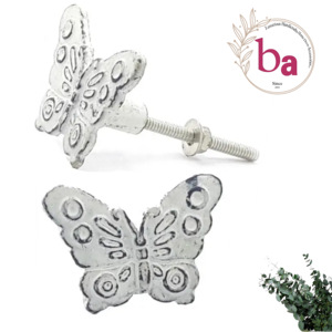 White Butterfly ColourWash Cast Iron Furniture Knobs Handles Quality Export Kitchen <b>Door</b> Cabinet Drawer <b>for</b> Bedroom Bathroom Use - Product Image 1
