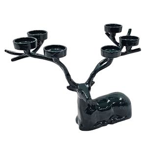 Reindeer Pillar Metal Candle <b>Holder</b> Six-Pillar <b>Tea</b> <b>Light</b> <b>Holder</b> Fawn T-<b>Light</b> Table Center Powder-Coated Home Decoration - Product Image 1
