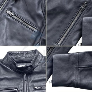 Veste en cuir d'agneau véritable pour femmes, veste de moto souple de style café racer, cuir véritable de qualité supérieure, vêtements de moto et décontractés - Product Image 5