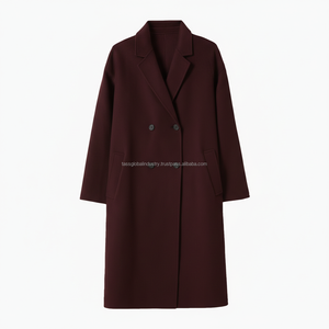 Abrigo de Lana Borgoña Oscuro Personalizado para Mujer, OEM y Marca Privada - Product Image 1