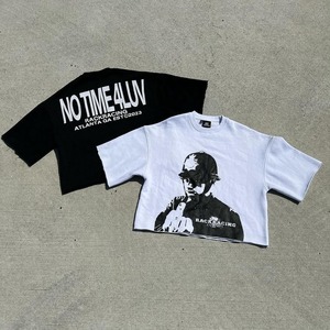 Camiseta recortada de peso pesado con gráfico de algodón 100% para hombre, ropa de calle con estampado DTG personalizado, patrón sólido Boxy Fit de punto - Product Image 1