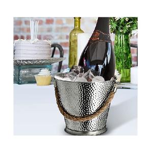 Simple Ultimate High Quality <b>Metal</b> Silver Finishing With Hammered Chilled Bottle Ice Bowl for Sale - Product Image 5