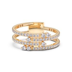 0.45 Carat E-F/VVS-VS <b>Moissanite</b> Round Cut Diamond Multi-Row Diamond Band <b>Ring</b> Made in 10K,14K,18K Solid Gold - Product Image 5