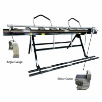 Machine manuelle portable de pliage et de découpe de tôles avec découpeuse à refendre pour atelier de toiture et de gouttières
