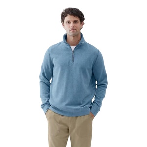 Sweat-shirt à demi-zip surdimensionné en coton épais de qualité supérieure pour homme, streetwear, tricoté, manches longues, unisexe, sweat-shirts personnalisés - Product Image 1