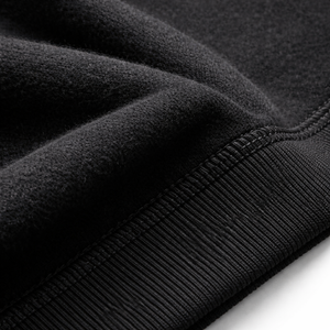 Ensemble de survêtement personnalisé noir uni avec fermeture éclair, veste à capuche et pantalon de jogging en coton et polyester, OEM ODM, vêtements de sport unisexes - Product Image 6