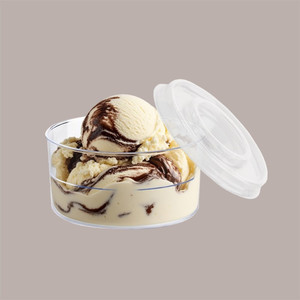 Vaso Transparente MIA de 9.3 cm de Diámetro y 1.22 cm de Altura con Tapa Plana con Orificio Cruzado, Juego de 100 Piezas de Plástico - Product Image 3