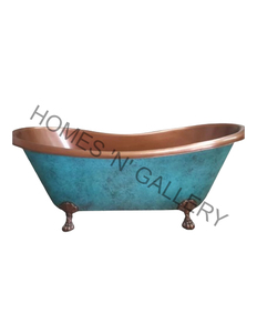 Venta al por mayor de bañera de cobre azul para baño de lujo Hotel Hogar personalizado tamaño y forma para baño hecho en India - Product Image 1