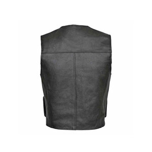 2025 gilet en cuir coupe-vent OEM meilleur prix personnalisé pas cher gilet en cuir pour hommes - Product Image 3