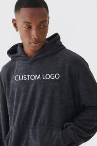 Nuevas Sudaderas Extra Grandes de Forro Polar con Capucha para Hombre, Estilo Urbano Ligero con Hombros Caídos, Forro Polar 100% Algodón - Product Image 3