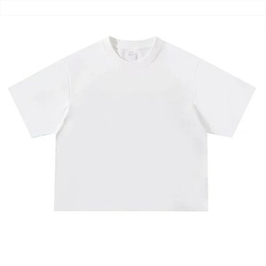 Camiseta de algodón holgada de secado rápido sólido de gran tamaño Formal de verano para hombre 100% Top de cuello de moda de lona pura - Product Image 5