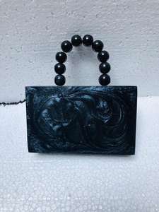 Luxe vert ovale résine boîte embrayage cristal pierre conception élégant boucle charme mariée fêtes de mariage à la mode fronde chaîne - Product Image 4